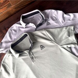 Reebok Men’s Polo shirts, L, gray & green, brand new, 10 each or 2 for 15